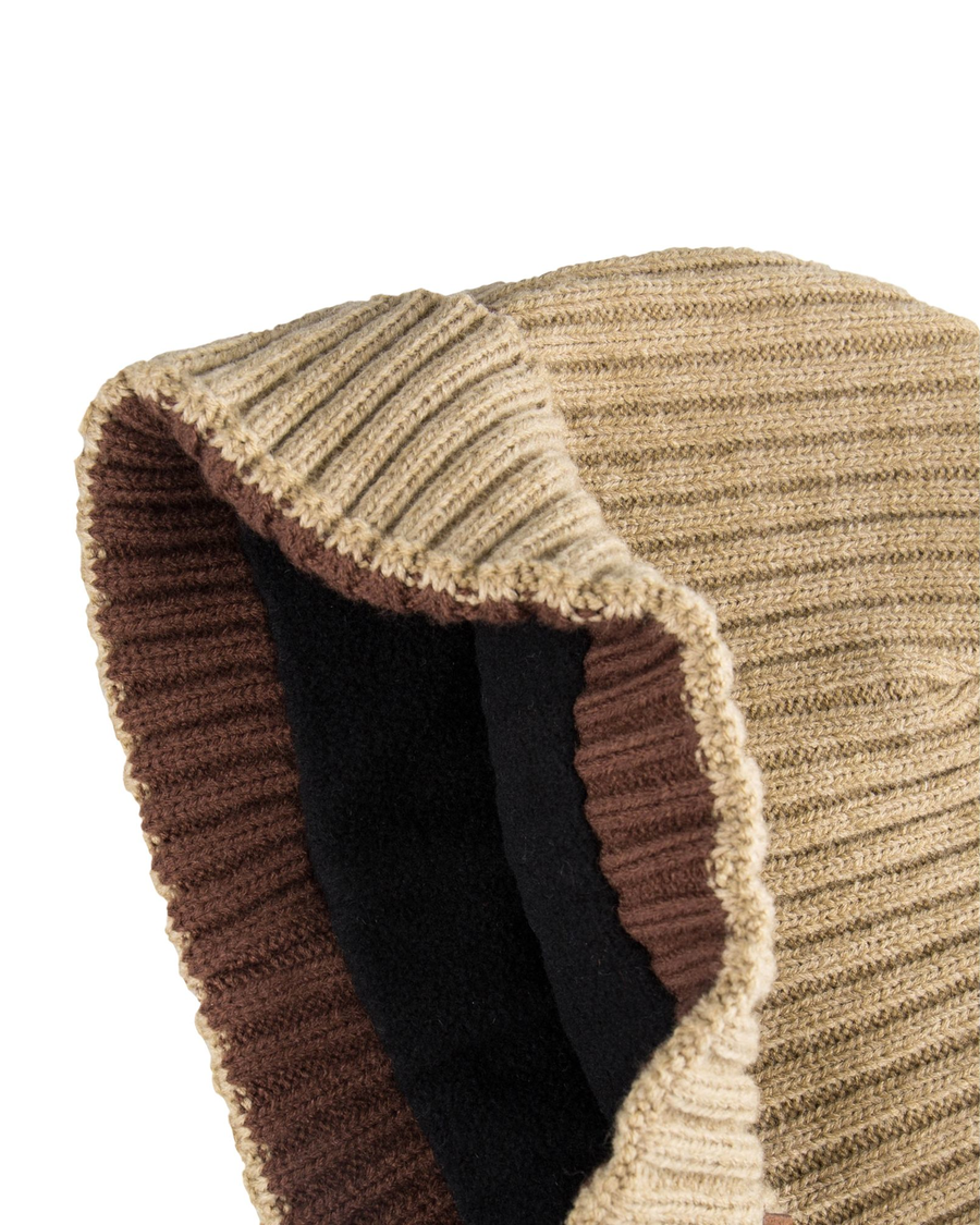 (image for) Exquisite Ribbed Contrast Stripe Beanie with Sherpa Lining